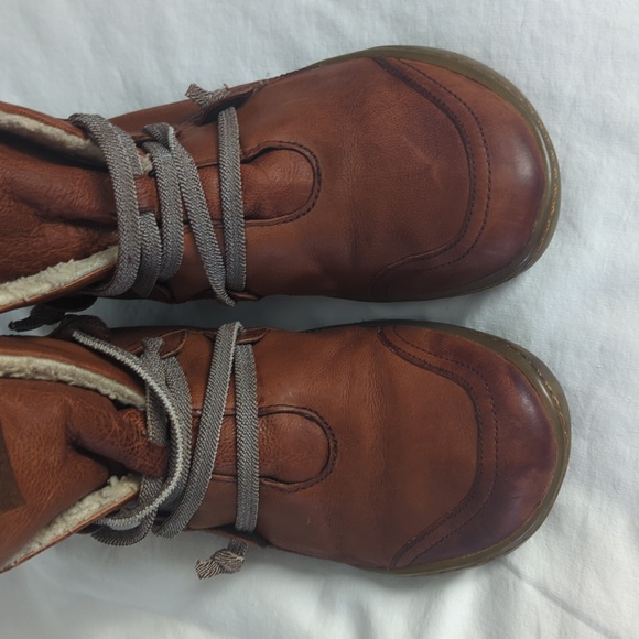 Camper Peu Cami Brown Leather Fleece/Shearling Lined Ankle Boots - Picture 3 of 13